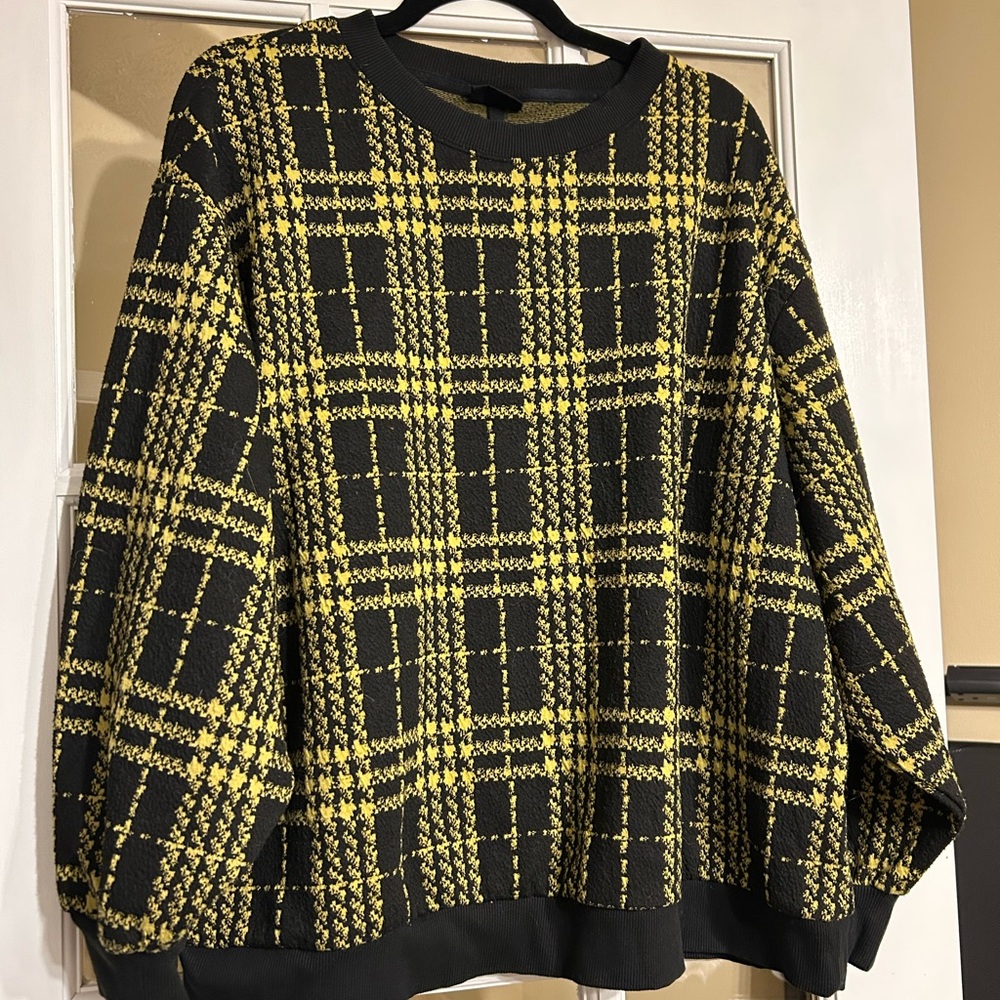 Who What Wear Black and Yellow Plaid Sweater